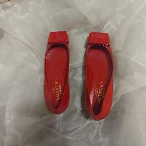 Valentino Garavani Ruby Red Slippers with Bold Bow